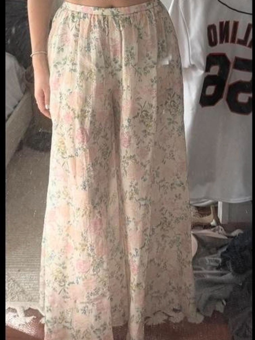 Floral Wide-Leg Palazzo Trousers by Maude club xs